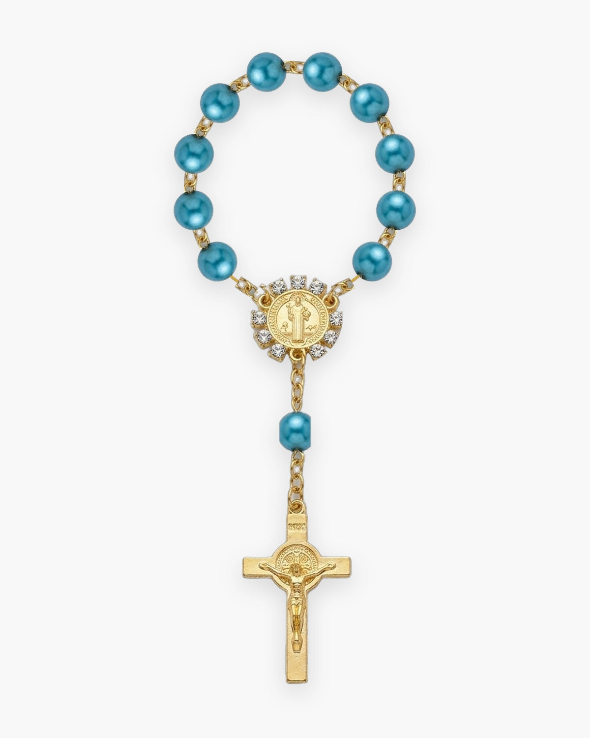 The Saint Benedict Decade in blue, front view [c:blue]