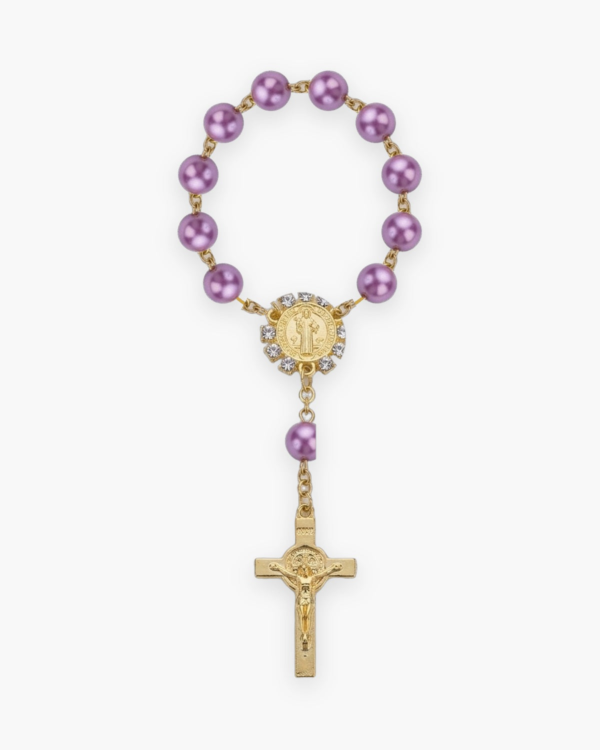 The Saint Benedict Decade in purple, front view [c:purple]