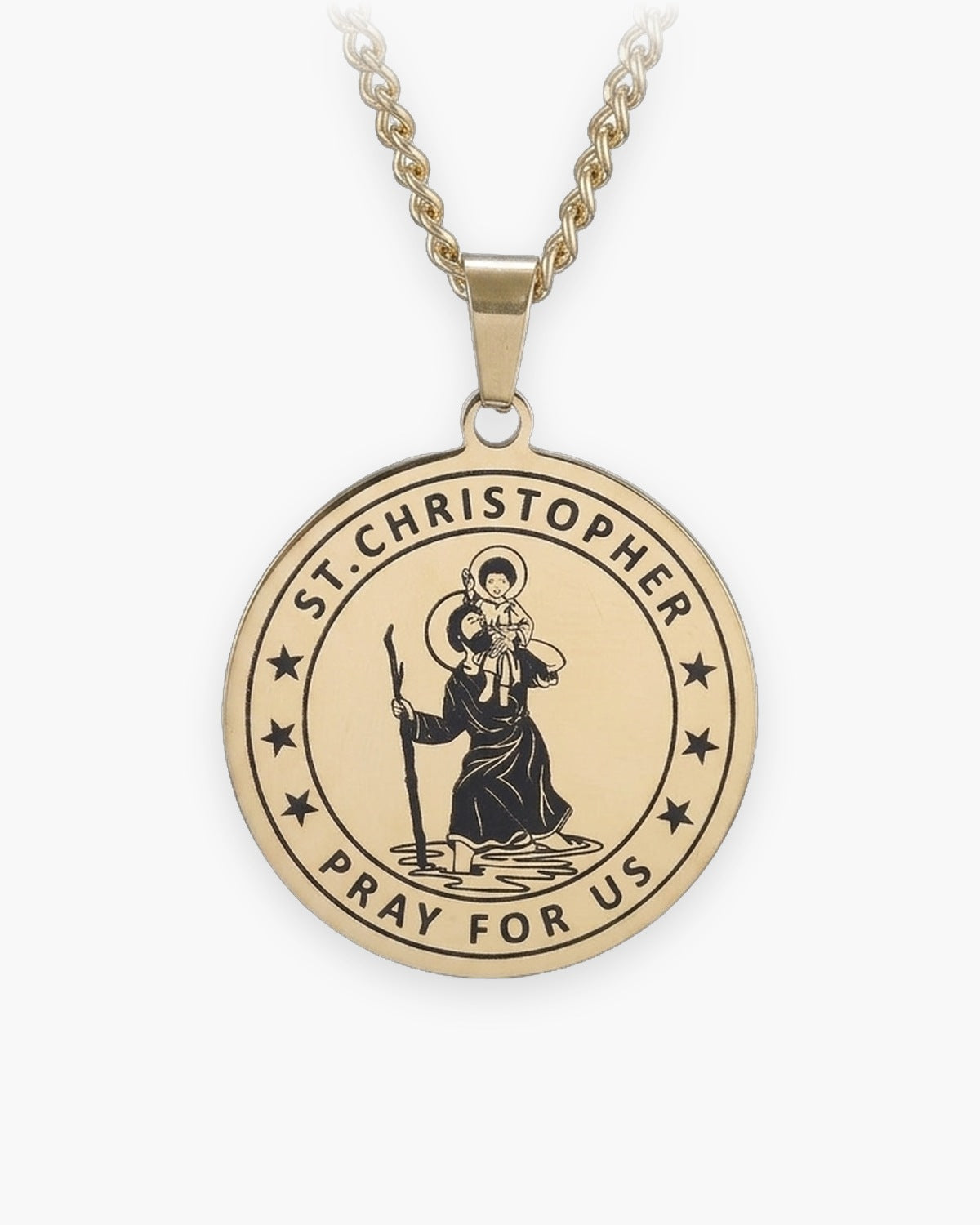 The Saint Christopher Medal in gold, front view [c:gold]