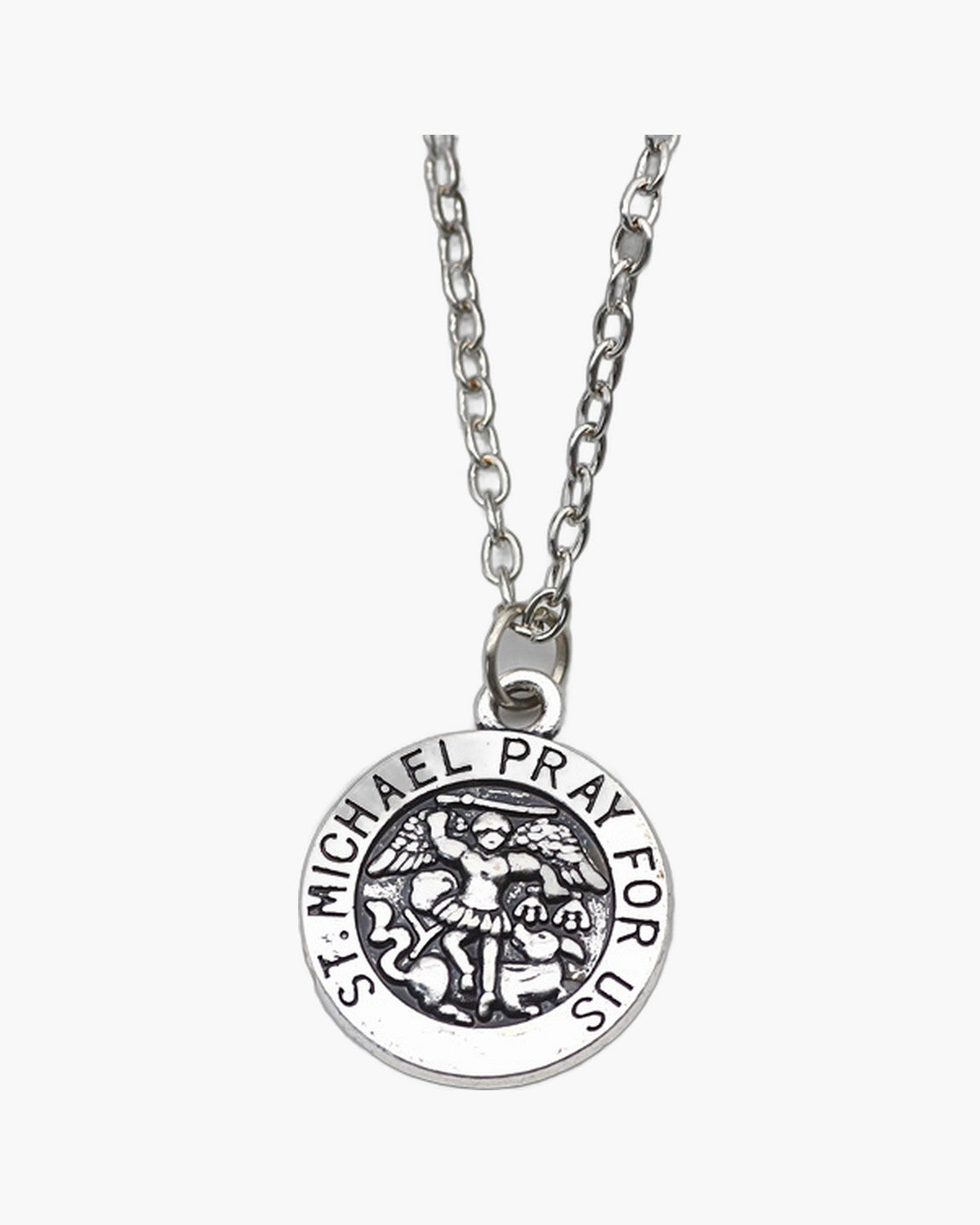 The Saint Michael Prayer, Saint Michael Pray For Us Medal Necklace, view 2