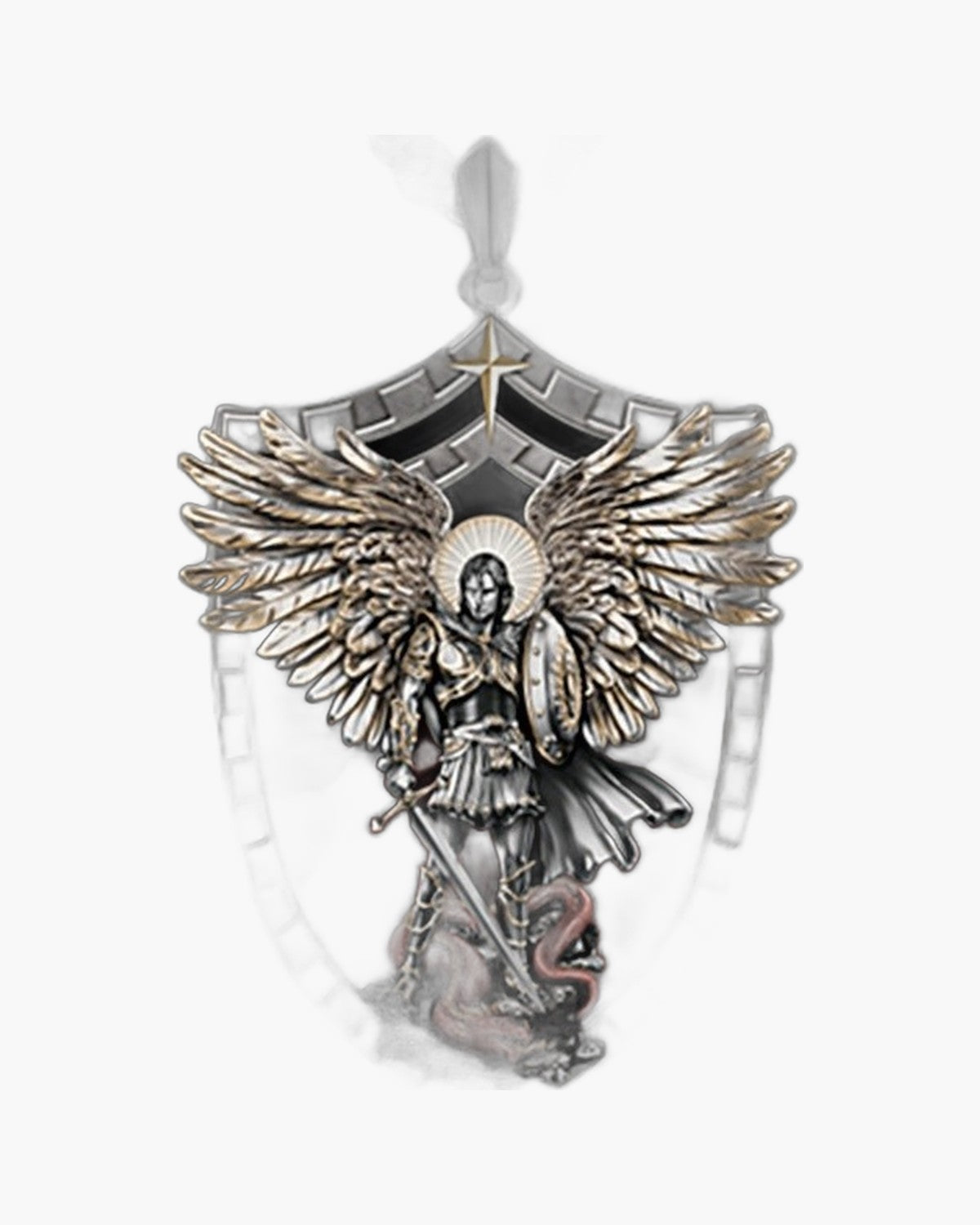 The Saint Michael Shield, Saint Michael Archangel Shield Pendant Necklace