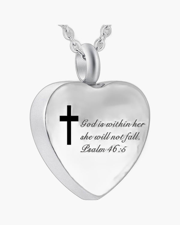 The Scripted Heart Stainless Steel Heart Bible Verse Necklace view 3