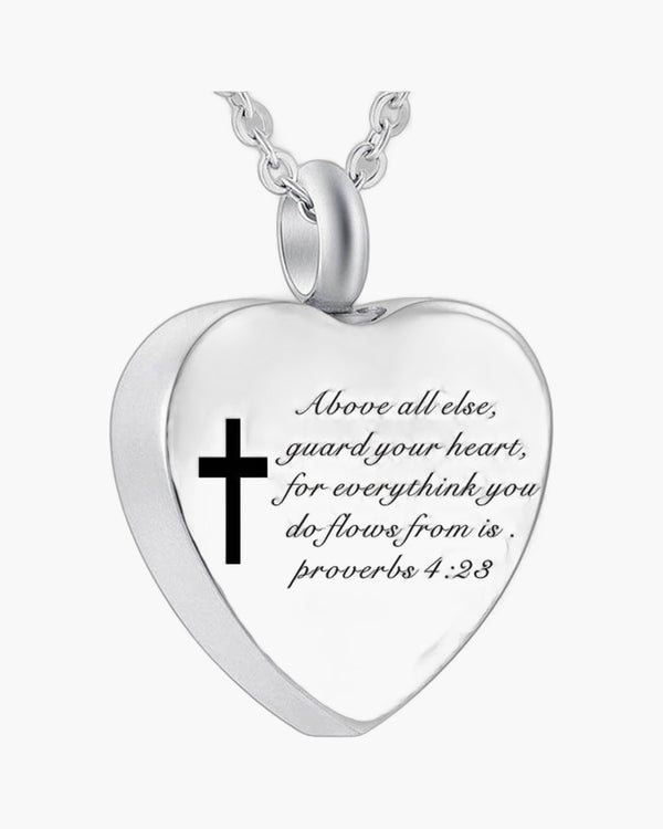 The Scripted Heart Stainless Steel Heart Bible Verse Necklace view 7