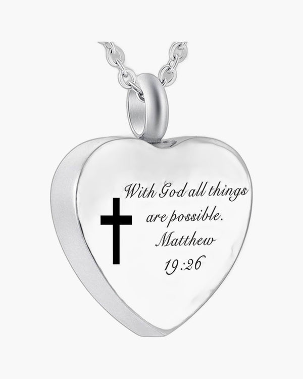 The Scripted Heart Stainless Steel Heart Bible Verse Necklace view 5