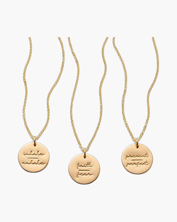The Serene Breath Stainless Steel Inhale Exhale Necklace view 8