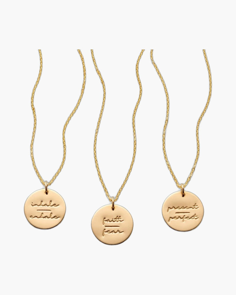 The Serene Breath Stainless Steel Inhale Exhale Necklace view 8