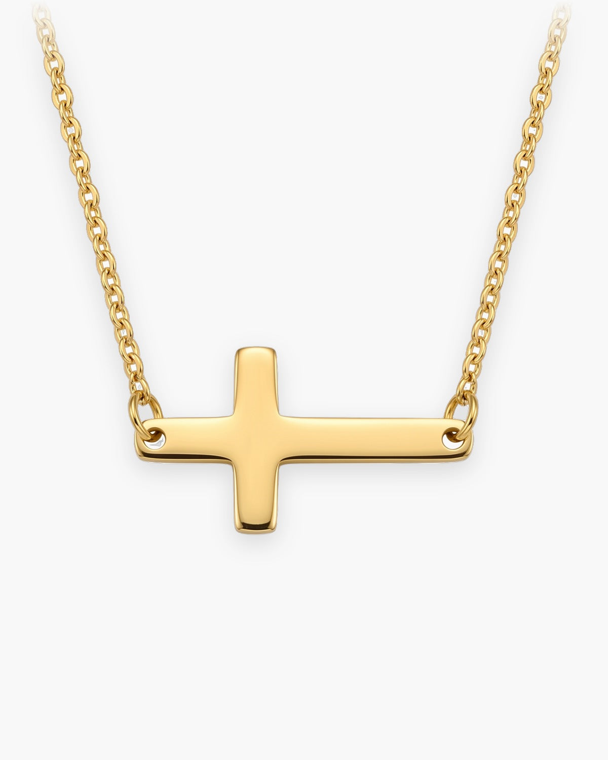 The Sideways Cross, gold, front view [c:gold]