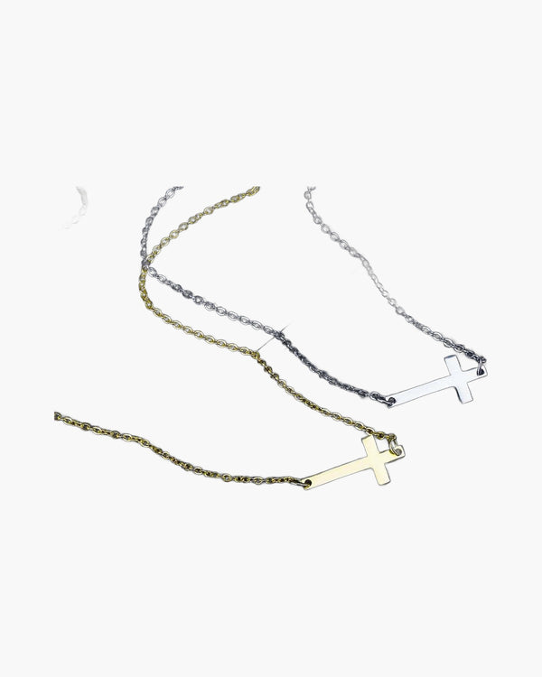 The Sideways Cross Stainless Steel Sideways Cross Necklace