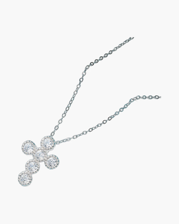 The Sparkling Cross 925 Sterling Silver Cross Necklace