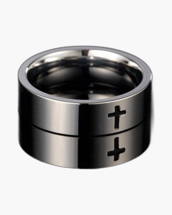 The Steadfast Band Stainless Steel Cross Ring view 5
