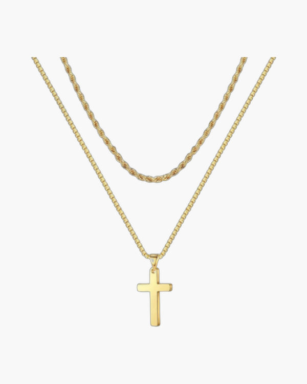 The Steadfast Cross Stainless Steel Layered Cross Necklace view 4