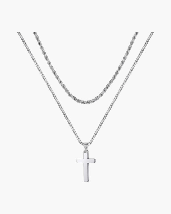 The Steadfast Cross Stainless Steel Layered Cross Necklace