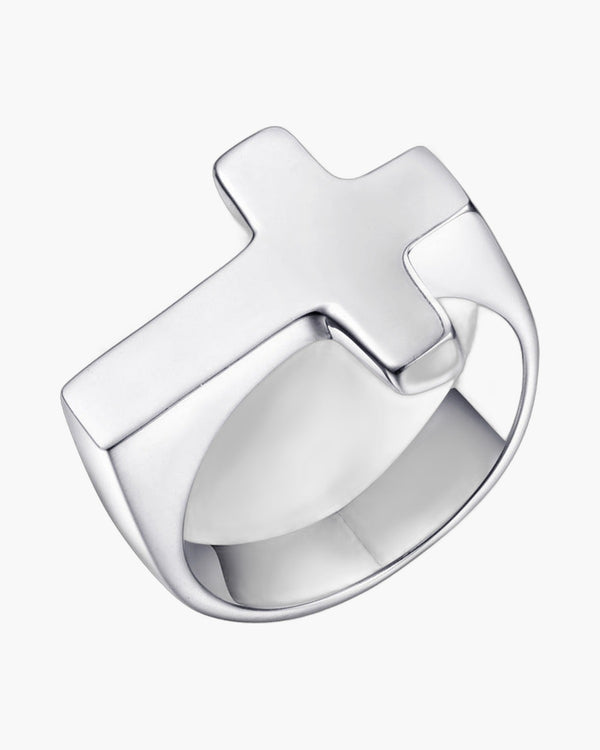 The Steadfast Ring Stainless Steel Cross Ring view 4