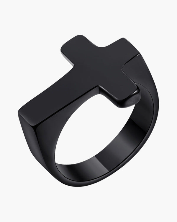 The Steadfast Ring Stainless Steel Cross Ring view 5