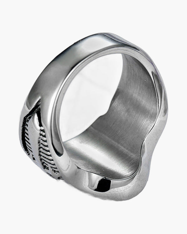 The Steadfast Shield Men's Stainless Steel Templar Ring view 5
