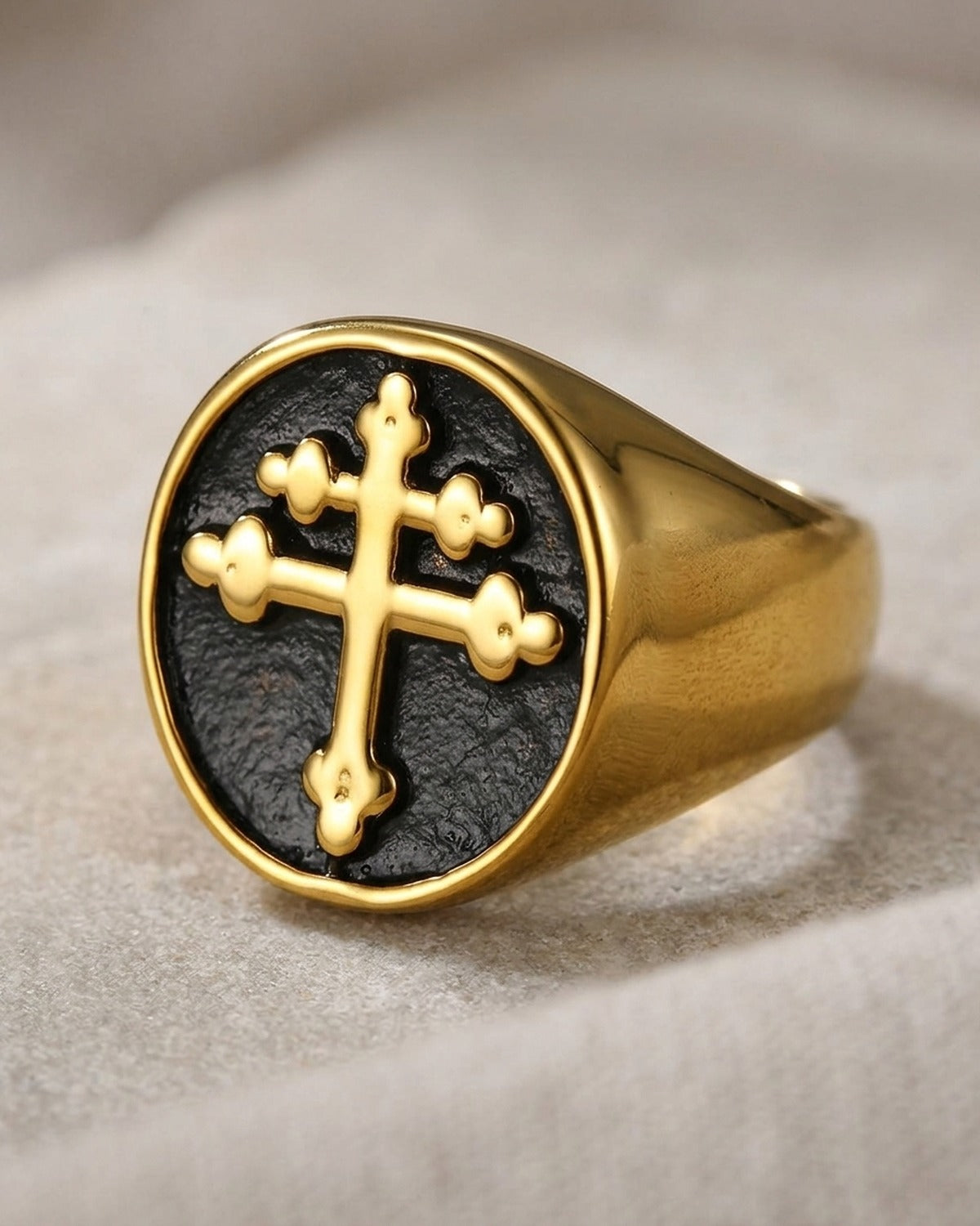 Close-up of the gold Steadfast Signet