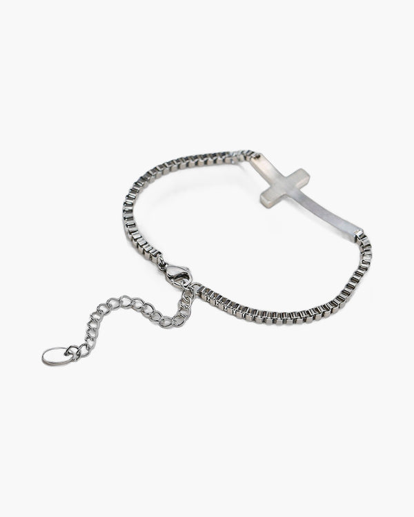 The Subtle Journey Stainless Steel Sideways Cross Bracelet view 5