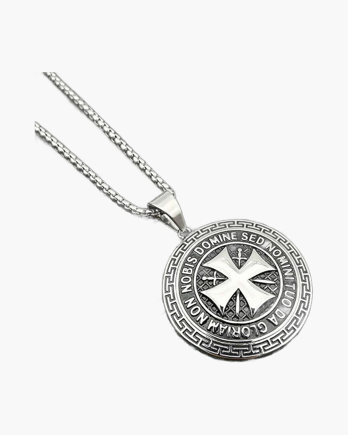 The Templar's Motto Stainless Steel Templar Cross Necklace view 6