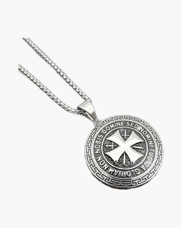 The Templar's Motto Stainless Steel Templar Cross Necklace view 6