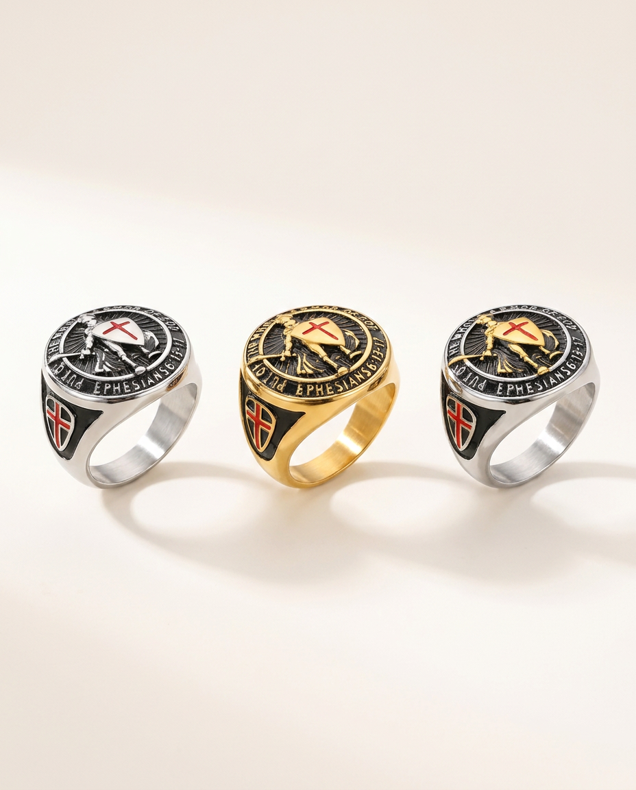 The Templar's Resolve - colour variants - unisex ring by Bennett & Cross