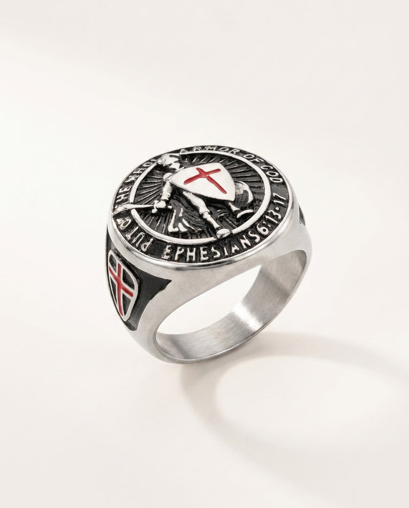 The Templar's Resolve - studio packshot - unisex ring by Bennett & Cross