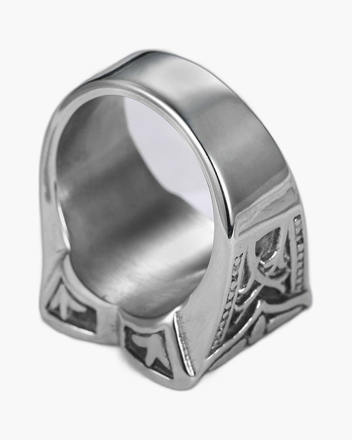 The Templar Signet Stainless Steel Vintage Cross Ring view 4
