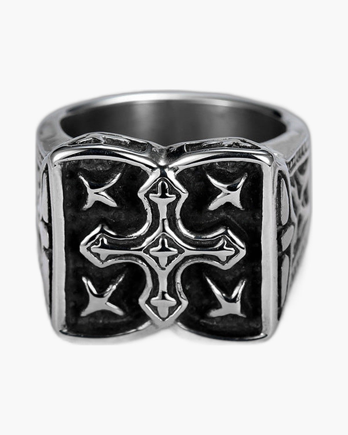 The Templar Signet Stainless Steel Vintage Cross Ring