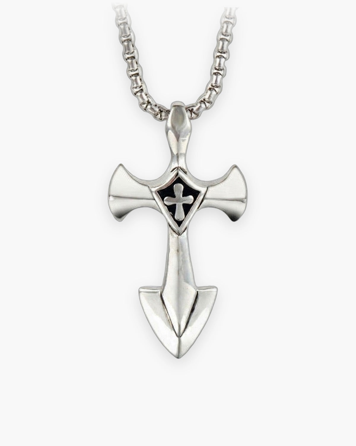 The Valiant Cross in silver, front view