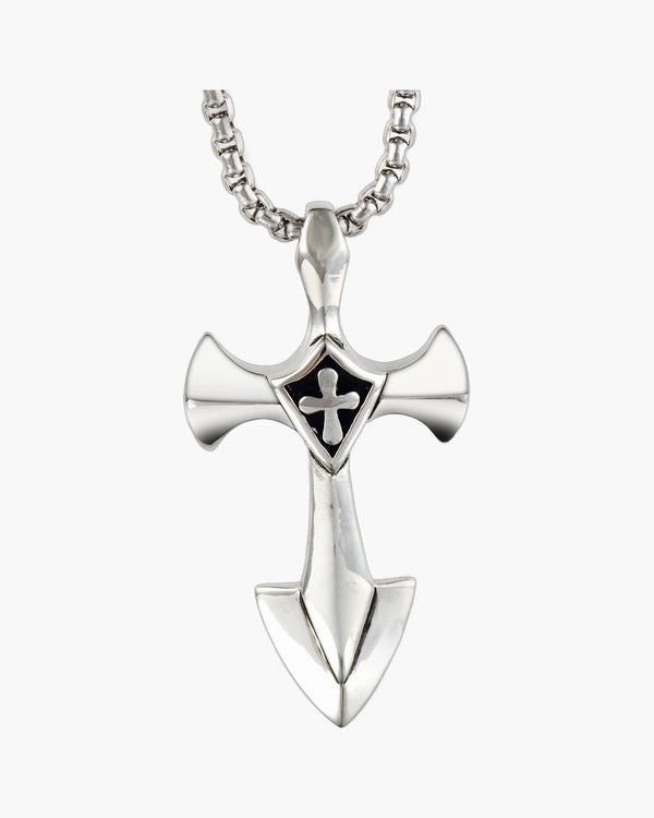 The Valiant Cross Men's Stainless Steel Cross Pendant view 6