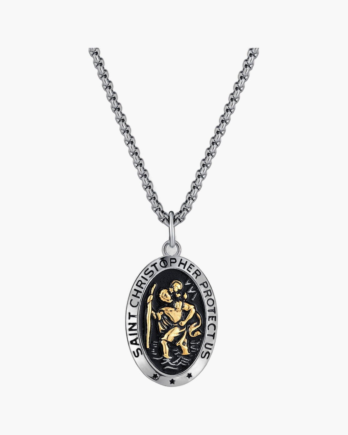 The Voyager's Protector Stainless Steel St Christopher Necklace view 6
