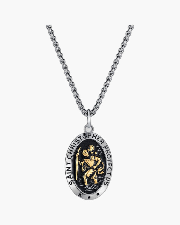 The Voyager's Protector Stainless Steel St Christopher Necklace view 6