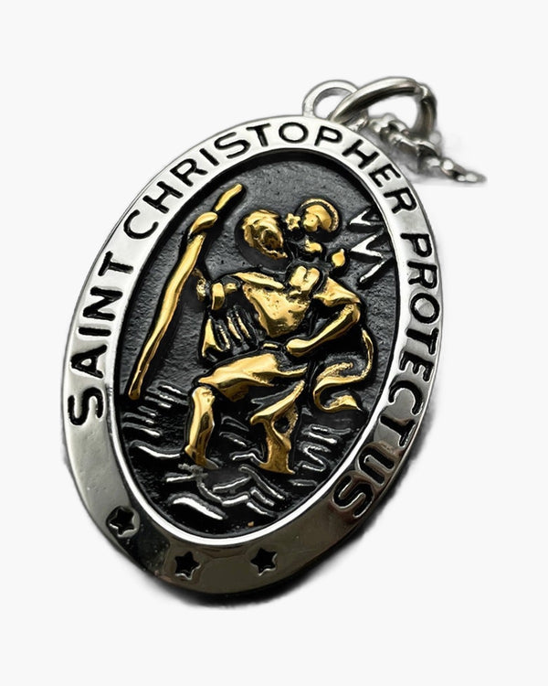 The Voyager's Protector Stainless Steel St Christopher Necklace view 4