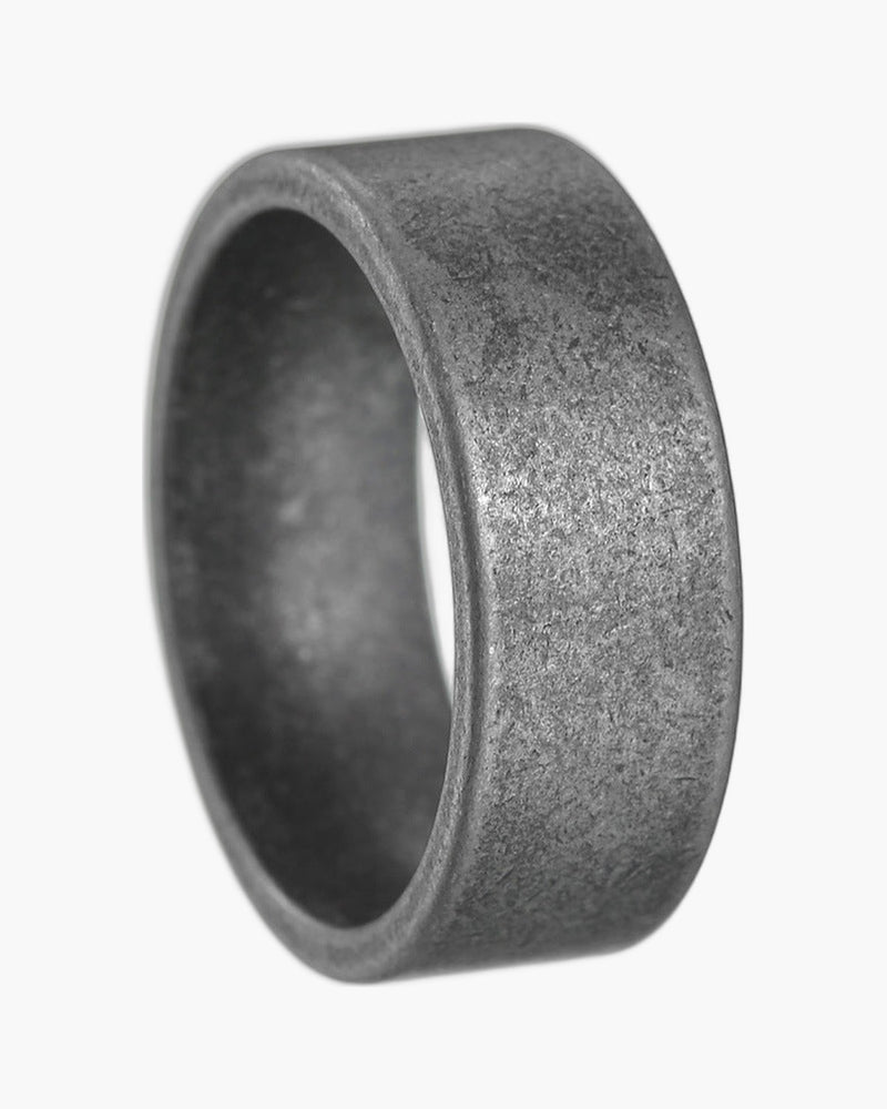The Weathered Band Men's Distressed Stainless Steel Ring view 3