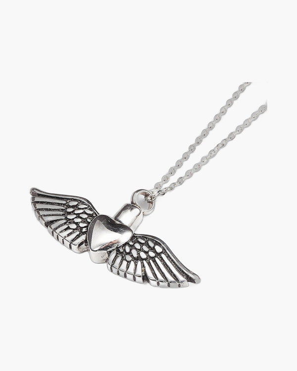 The Winged Heart Stainless Steel Angel Wing Heart Necklace view 6