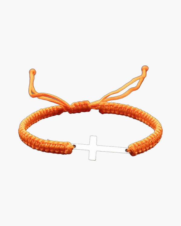 The Woven Devotion Stainless Steel Cross Cord Bracelet view 4